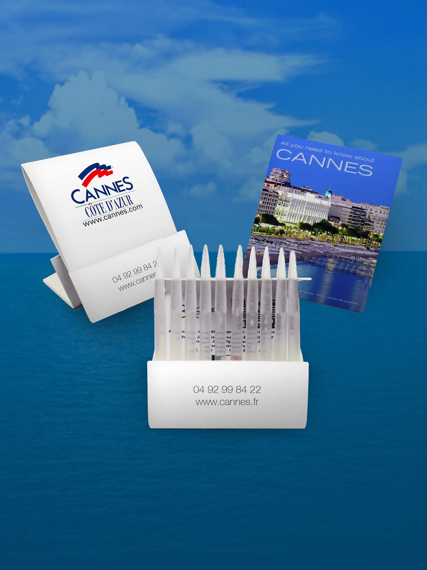 Promopix pochette cure-dents publicitaire personnalisée — exemple Cannes Côte d'Azur