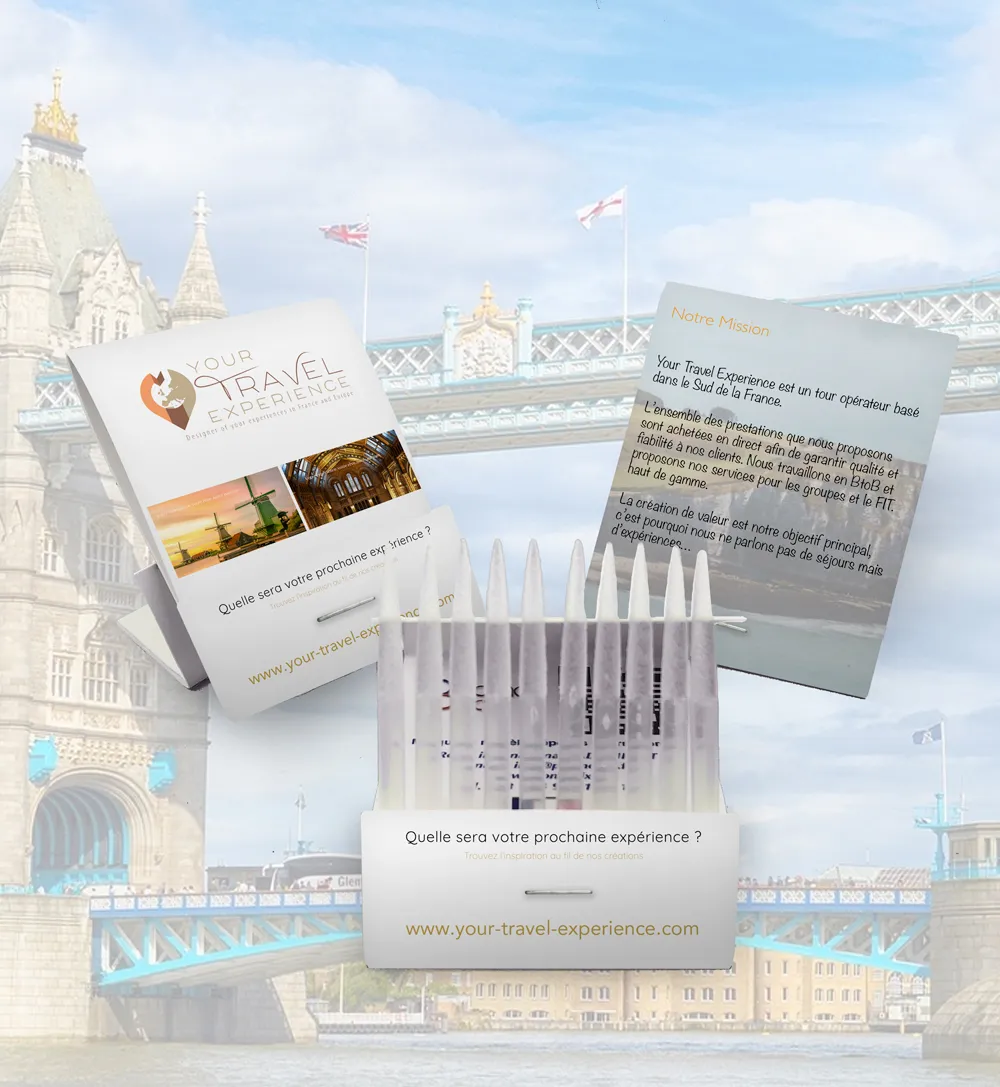 Your Travel Experience — goodie publicitaire Promopix pour agence voyage